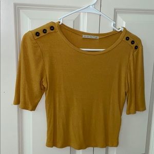 Mustard yellow Active USA top